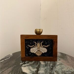 Vintage handmade clutch with sequins and embroidery